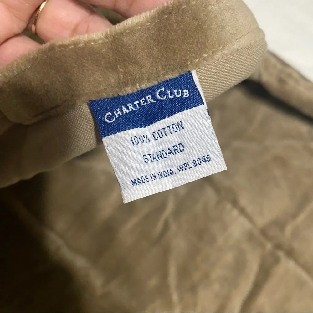 Set of 2 Charter Club Standard Coffee Velvet Sham
